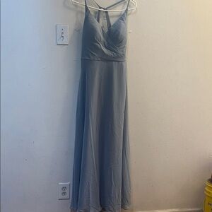Azazie Light Blue Maxi Dress